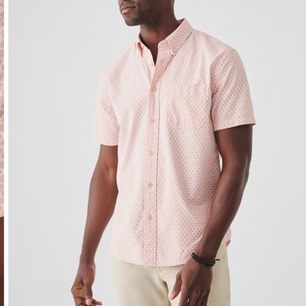 Faherty Light Pink Patterned Button Down Shirt - image 1
